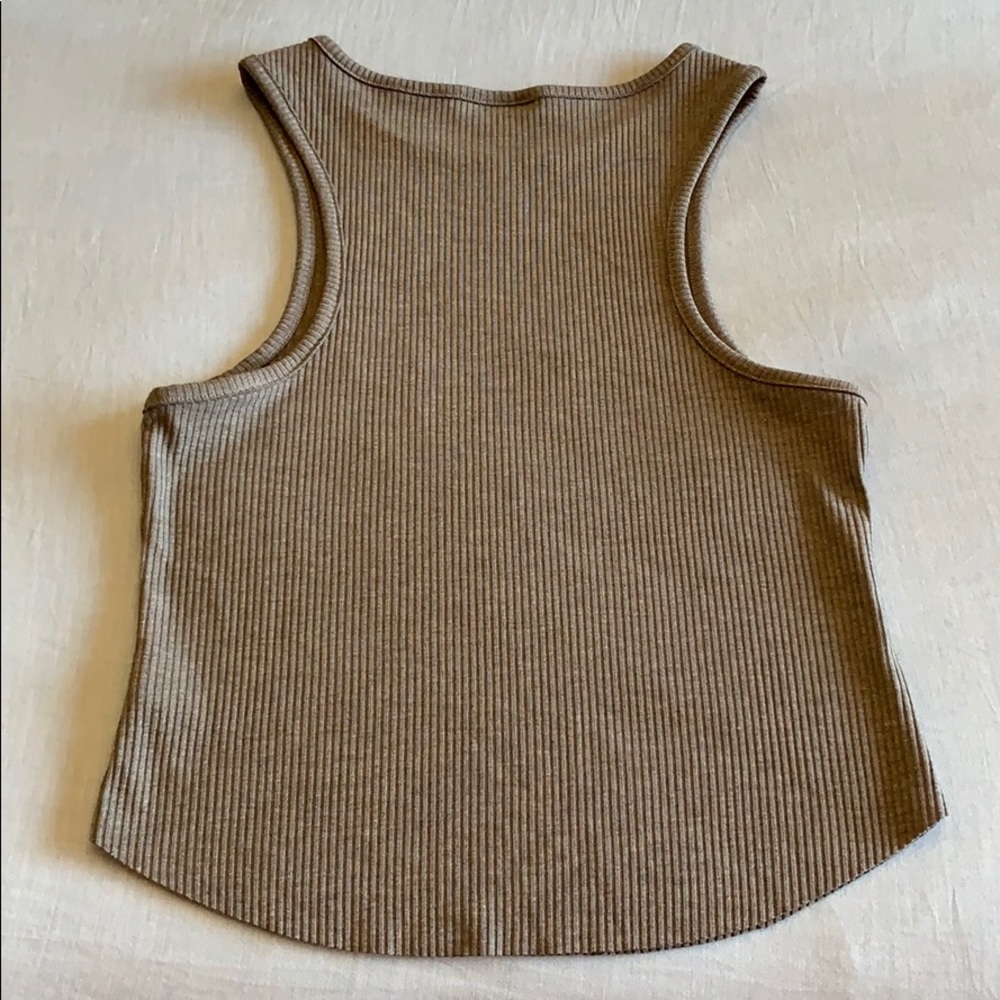 VS PINK Embroidered Grey Cropped Tank - Picture 3 of 7